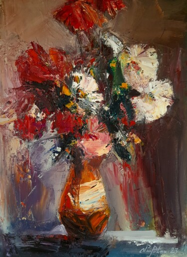 Vibrant Blossom Vignette 제목이 "Vibrant Blossom Vig…"인 미술작품 Mateos Sargsyan로, 원작, 기름 나무 들것 프레임에 장착됨
