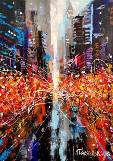 Autumn in New York city "Autumn in New York…" başlıklı Tablo Aliaksandra Tsesarskaya tarafından, Orijinal sanat, Akrilik
