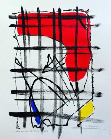 Painting titled "In the mind of Piet…" by Oscar Bastien, Original Artwork, Acrylic