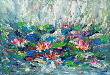 Water lily, Flower of purity 40 绘画 标题为“Water lily, Flower…” 由Anh Tuan Le, 原创艺术品, 丙烯