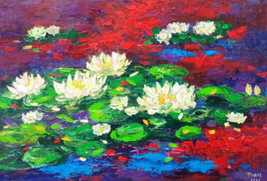 Water lily, Flower of purity 49 绘画 标题为“Water lily, Flower…” 由Anh Tuan Le, 原创艺术品, 丙烯