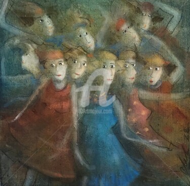 Peinture intitulée "danseuses" par Carole Gaia, Œuvre d'art originale, Huile