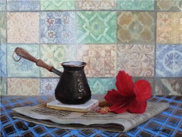 Oriental patterns Ζωγραφική με τίτλο "Oriental patterns" από Katia Zhevno, Αυθεντικά έργα τέχνης, Λάδι Τοποθετήθηκε στο Ξύλινο φορείο σκελετό