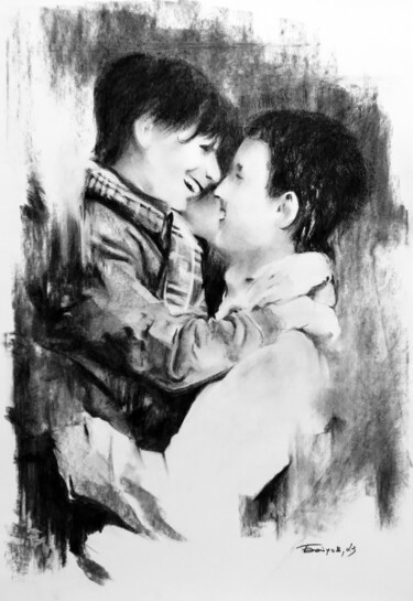 Tekening getiteld "...subtract 42" door Boytsov, Origineel Kunstwerk, Houtskool
