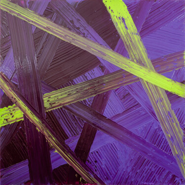 Malerei mit dem Titel "Querbeet in Grün-Vi…" von Björn Wiedemann, Original-Kunstwerk, Acryl Auf Keilrahmen aus Holz montiert