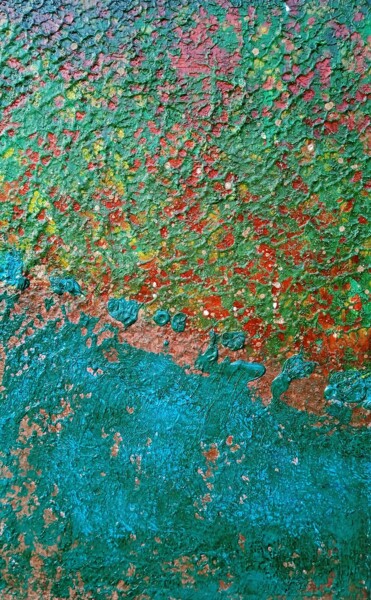 Pittura intitolato "ASTRATTO CON LICHENI" da Peppeluciani, Opera d'arte originale, Acrilico Montato su Pannello di legno
