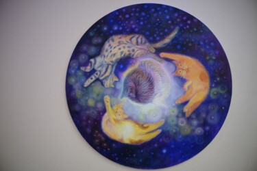Painting titled "My Galaxy" by Svetlana Leont Eva, Original Artwork, Oil