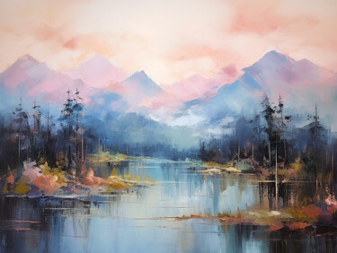 数字艺术 标题为“Calmness mountain l…” 由Marina Zhivliuk, 原创艺术品, 数字油画