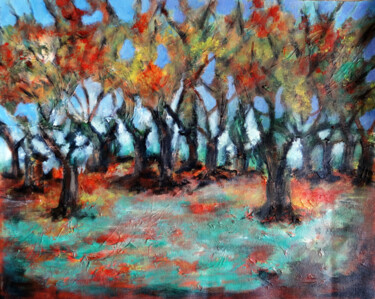 Trees In the Forest Abstract Acrylic Painting Painting titled "Trees In the Forest…" by Indrani Ghosh, Original Artwork, Acrylic