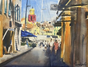 Pintura intitulada "Rue Henri Seillon,…" por Caroline Guizouarn, Obras de arte originais, Aquarela