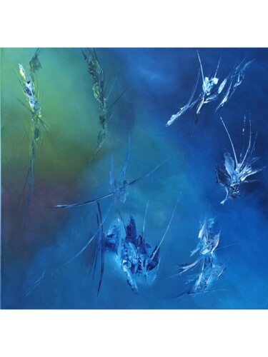 Peinture intitulée "Bleu" par Virginie Gauthier, Œuvre d'art originale, Acrylique