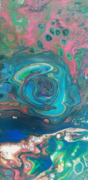 Painting titled "Tourbillon" by Mado, Original Artwork, Acrylic Mounted on Wood Stretcher frame