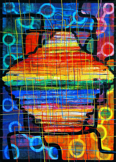 Painting titled "Утопия" by Aleksandr Bolkvadze, Original Artwork, Oil Mounted on Wood Stretcher frame