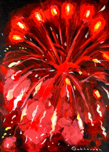 绘画 标题为“Fireworks” 由Victoria Sukhasyan, 原创艺术品, 丙烯