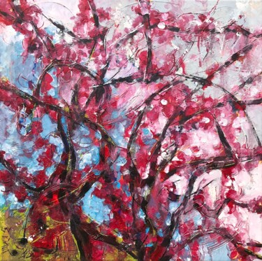 "No Japanese Tree" Painting titled ""No Japanese Tree"" by Barbara Piatti, Original Artwork, Oil Mounted on Wood Stretcher frame