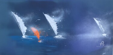 绘画 标题为“Au près, au loin” 由Claire Morand, 原创艺术品, 丙烯 安装在木质担架架上