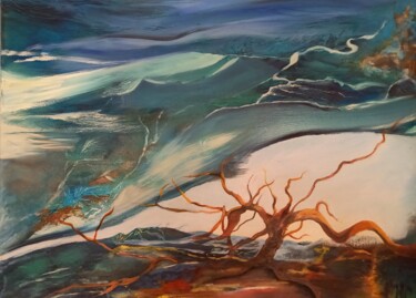 Peinture intitulée "La vrille de vigne" par Michèle Labbrecayla, Œuvre d'art originale, Huile