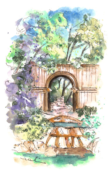 绘画 标题为“Villa Pamphili Park…” 由Miki De Goodaboom, 原创艺术品, 水彩