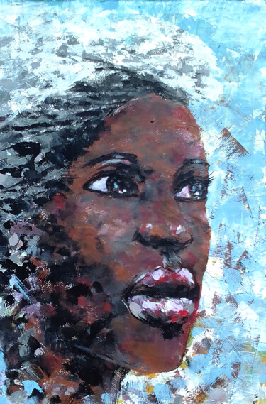 绘画 标题为“African Woman IV” 由Mbongeni, 原创艺术品, 丙烯