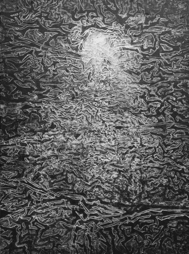 Peinture intitulée "La grotte" par Sylvain Clercant, Œuvre d'art originale, Acrylique Monté sur Châssis en bois