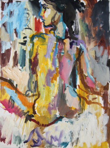 Eine Skizze von der sitzenden Frau Malerei mit dem Titel "Eine Skizze von der…" von Velemir Pankratov, Original-Kunstwerk, Öl