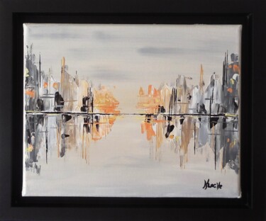 Painting titled "Dans le désert" by Karine Locke, Original Artwork, Acrylic Mounted on Wood Stretcher frame