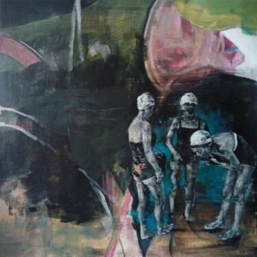 Peinture intitulée "les baigneuses" par Stavroula Chronopoulou-Roux, Œuvre d'art originale, Acrylique