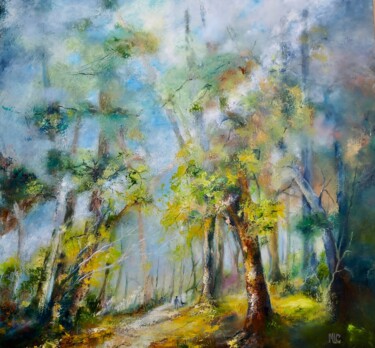 Peinture intitulée "J'irai par la forêt" par Michèle Labbrecayla, Œuvre d'art originale, Huile