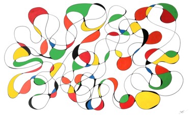 Painting titled "FIL DE PECHE" by Capz, Original Artwork, Acrylic
