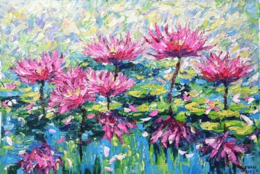 Water lily, Flower of purity 53 Painting titled "Water lily, Flower…" by Anh Tuan Le, Original Artwork, Acrylic