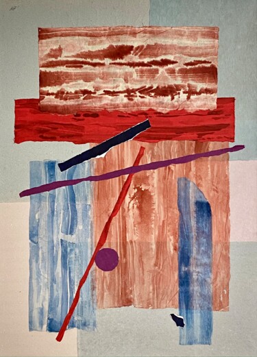 Labyrinthe XVIII Collages titled "Labyrinthe XVIII" by Ann Ray, Original Artwork, Collages Mounted on Wood Stretcher frame