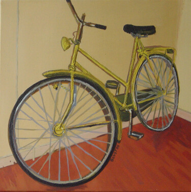 Painting titled "Fiets" by Gabriela Espinoza Vázquez -Gevst, Original Artwork, Acrylic