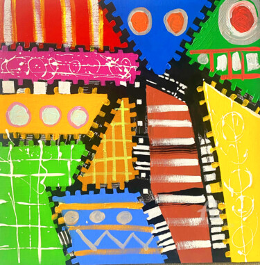 Pintura intitulada "clock of life" por Didou, Obras de arte originais, Acrílico Montado em Armação em madeira