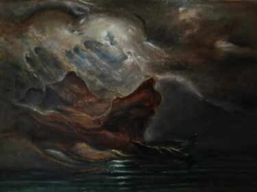 Peinture intitulée "After Knud Andreass…" par Amazeigh Bouzékri, Œuvre d'art originale, Huile Monté sur Châssis en bois