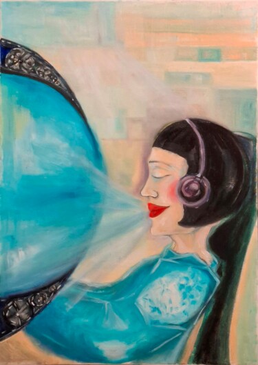 绘画 标题为“Travel, planet, I e…” 由Bojana Dimitrijevic, 原创艺术品, 油
