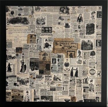 Collages intitulée "1890s Print Collage" par Sstagioni  Art, Œuvre d'art originale, Bois