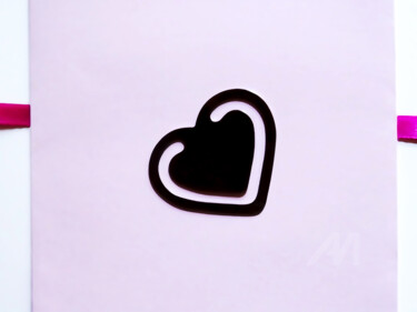metallic heart above pink paper 摄影 标题为“metallic heart abov…” 由Cédric Hajiji, 原创艺术品, 操纵摄影