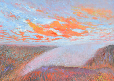 绘画 标题为“Autumn sunset lands…” 由Viktorija Rutskaja, 原创艺术品, 丙烯