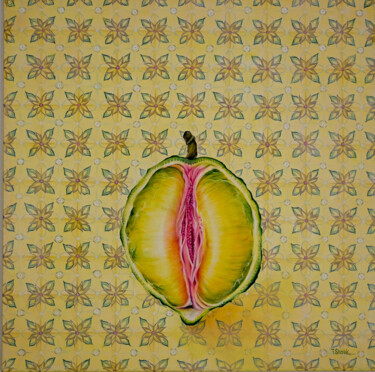Ζωγραφική με τίτλο "Grapefruit new look" από Tanya Shark, Αυθεντικά έργα τέχνης, Λάδι