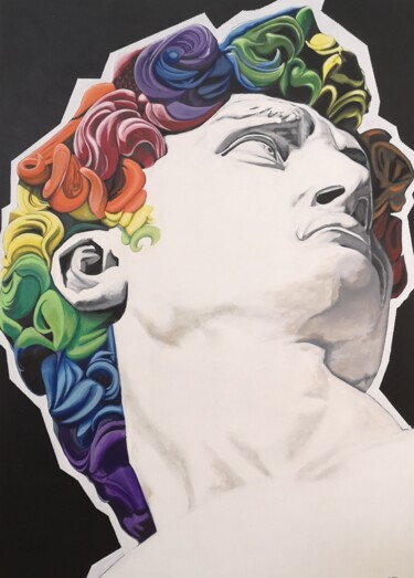 Schilderij getiteld "David coi" door Yann Comtat, Origineel Kunstwerk, Acryl
