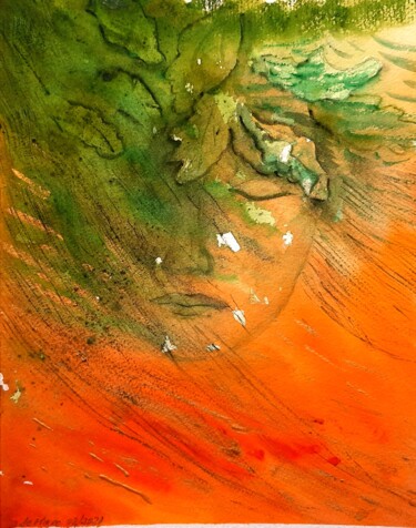 Forêt endormie Peinture intitulée "Forêt endormie" par Marcela Denghel, Œuvre d'art originale, Aquarelle