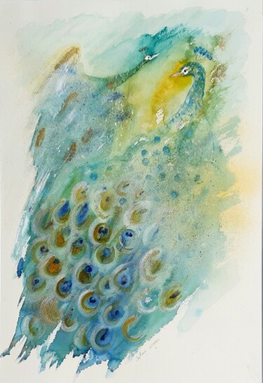 Double vol Peinture intitulée "Double vol" par Marcela Denghel, Œuvre d'art originale, Aquarelle