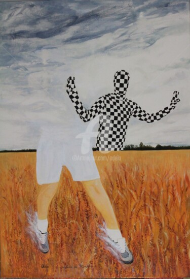 Painting titled "Le complexe de Rimb…" by Odélo, Original Artwork, Oil Mounted on Wood Stretcher frame