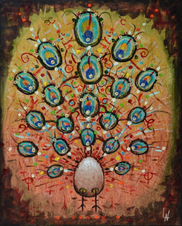 Peinture intitulée "Art jurassique" par Ludovic Lan, Œuvre d'art originale, Acrylique