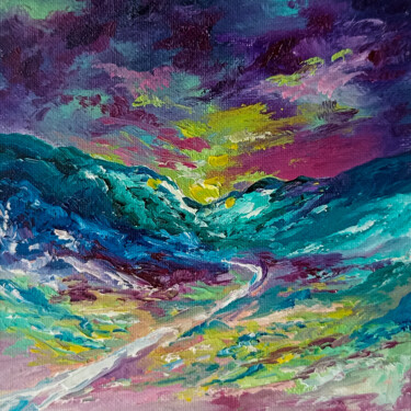 Dance of mountain spirits. A small oil painting. 绘画 标题为“Dance of mountain s…” 由Natalie Rusinova, 原创艺术品, 油