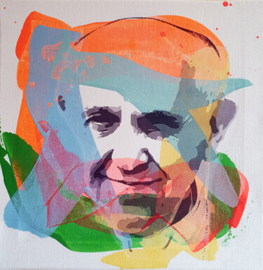 Painting titled "PyB PAPE François ,…" by Pyb, Original Artwork, Acrylic Mounted on Wood Stretcher frame