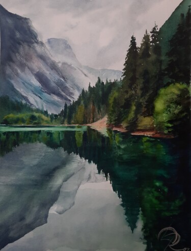 Peinture intitulée "Silence" par Ekaterina Dushakova, Œuvre d'art originale, Aquarelle