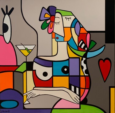 Painting titled "Double Je" by Virginia Benedicto, Original Artwork, Acrylic