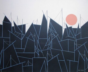 Peinture intitulée "Secret de la nuit" par Nyls  Eliot, Œuvre d'art originale, Acrylique Monté sur Châssis en bois