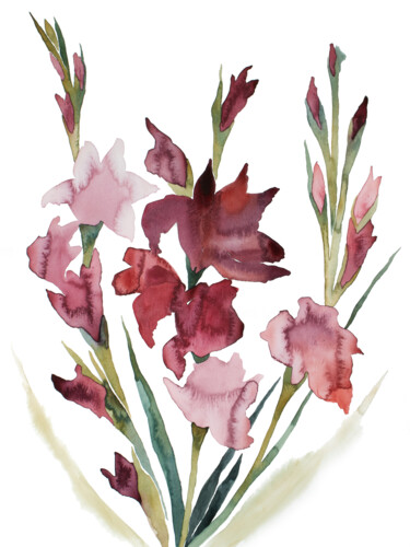 Gladiolus No. 2 绘画 标题为“Gladiolus No. 2” 由Elizabeth Becker, 原创艺术品, 水彩